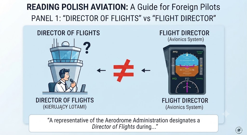 Director of Flights, Flight Director i „idź do kwadratu” – czyli jak czytać polskie lotnictwo z perspektywy zagranicznego pilota