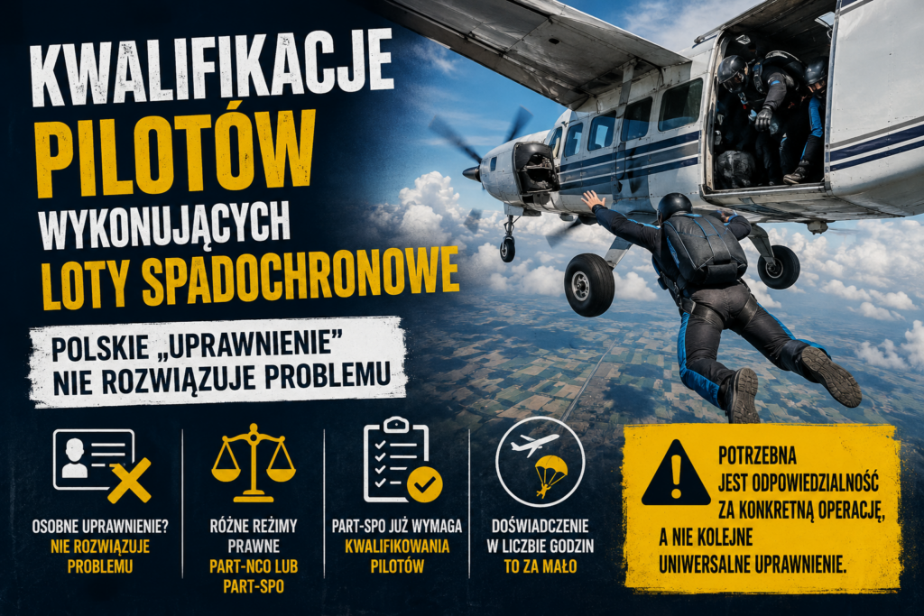 Kwalifikacje pilotów wykonujących loty spadochronowe — polskie „uprawnienie” nie rozwiązuje problemu pra